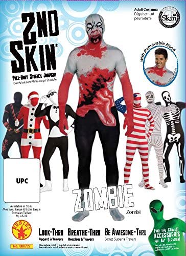 Halloween Fancy Dress Adult Full-body Costume Zombie 2nd Skin Stretch Green Jump Suit
