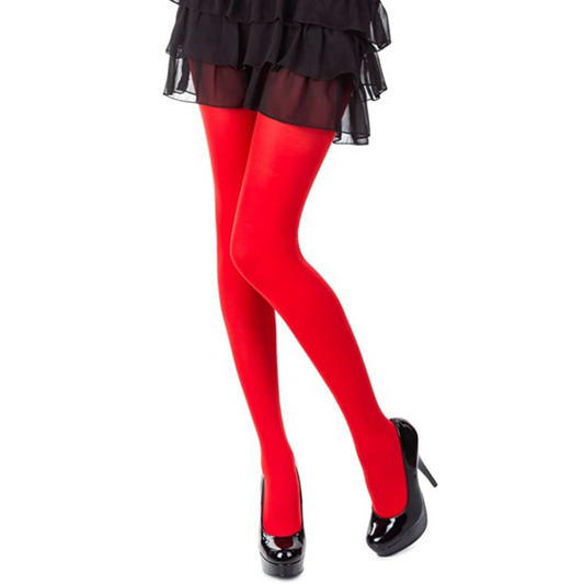 Elastic Red Colour Tights S/M
