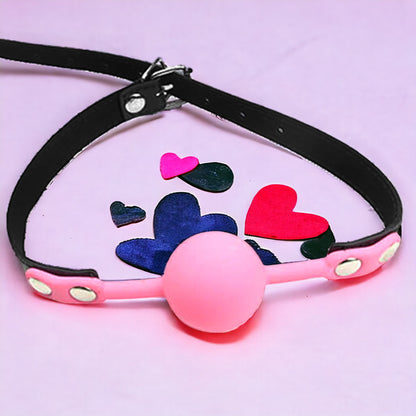 Bondage Faux Leather Silicone Ball Gag