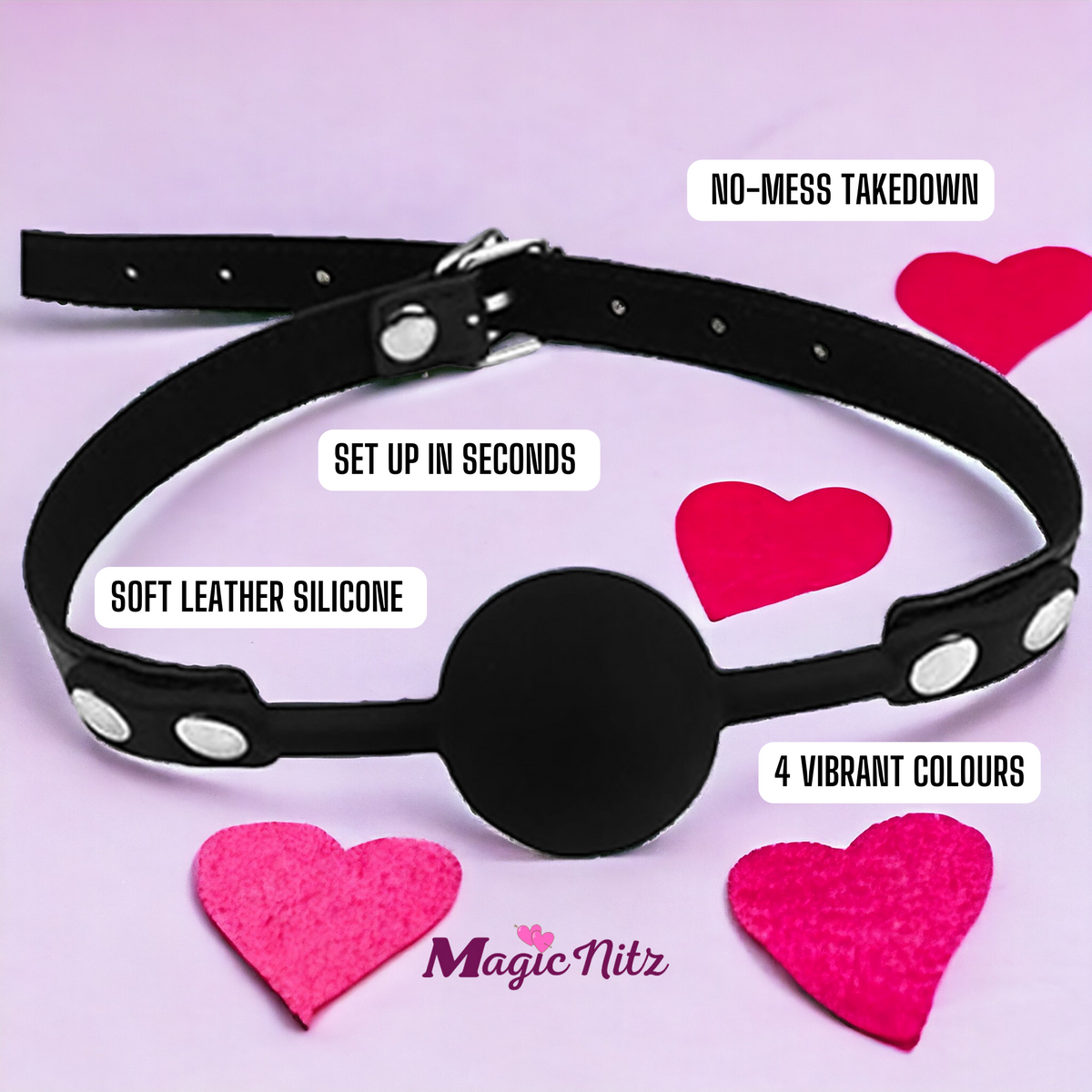 Bondage Faux Leather Silicone Ball Gag