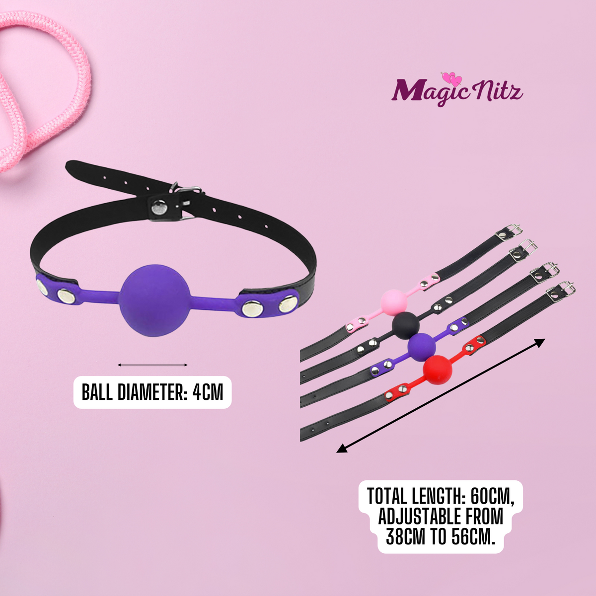 Bondage Faux Leather Silicone Ball Gag