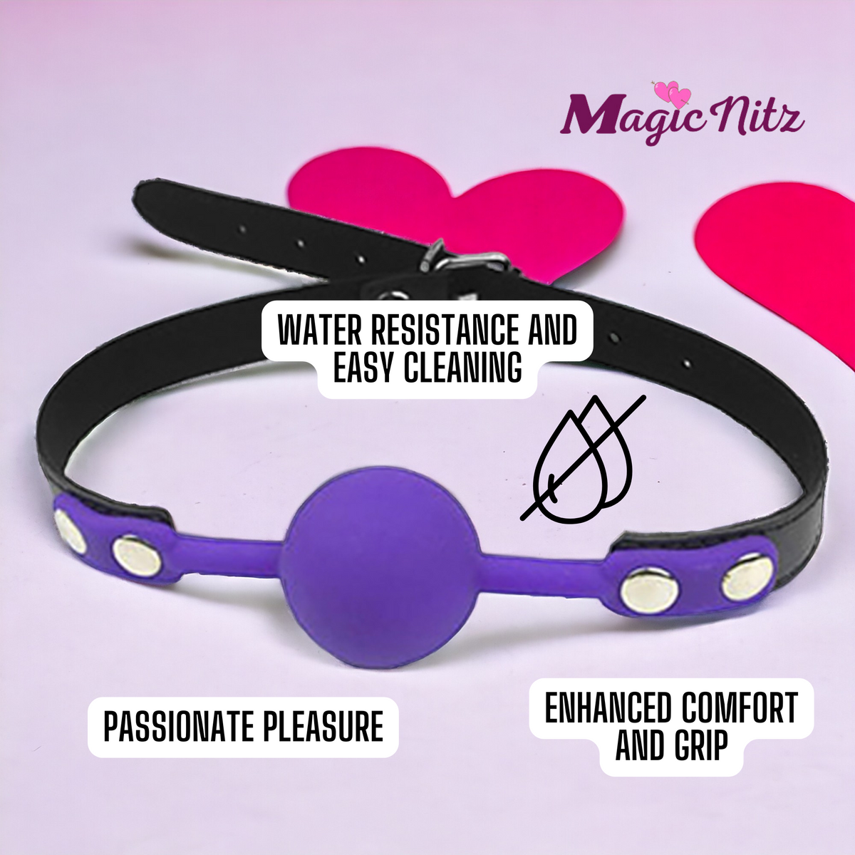 Bondage Faux Leather Silicone Ball Gag