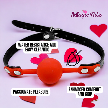 Bondage Faux Leather Silicone Ball Gag