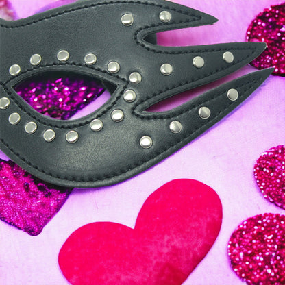 Fiery Design Faux Leather Comfortable Masquerade Mask With Elastic Band