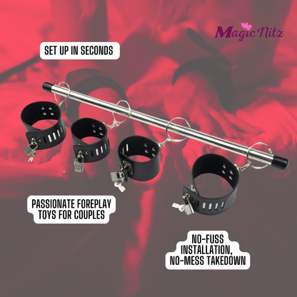 Luxury Restraint Bondage Set With Bar, Ankle Cuffs and Handcuffs