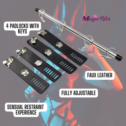 Luxury Restraint Bondage Set With Bar, Ankle Cuffs and Handcuffs