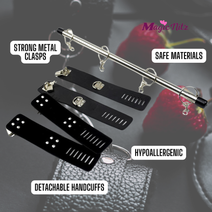 Luxury Restraint Bondage Set With Bar, Ankle Cuffs and Handcuffs