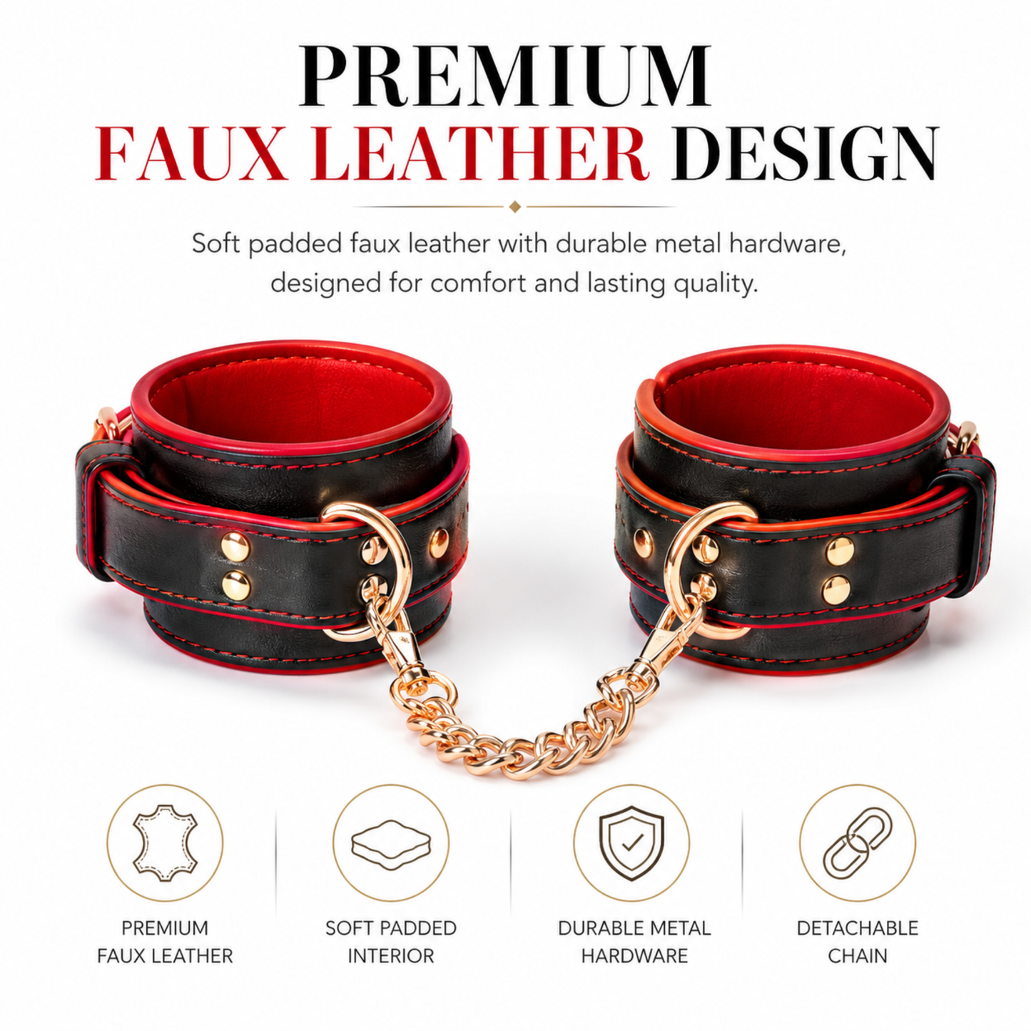 Bondage Boutique Faux Leather Wrist Cuffs