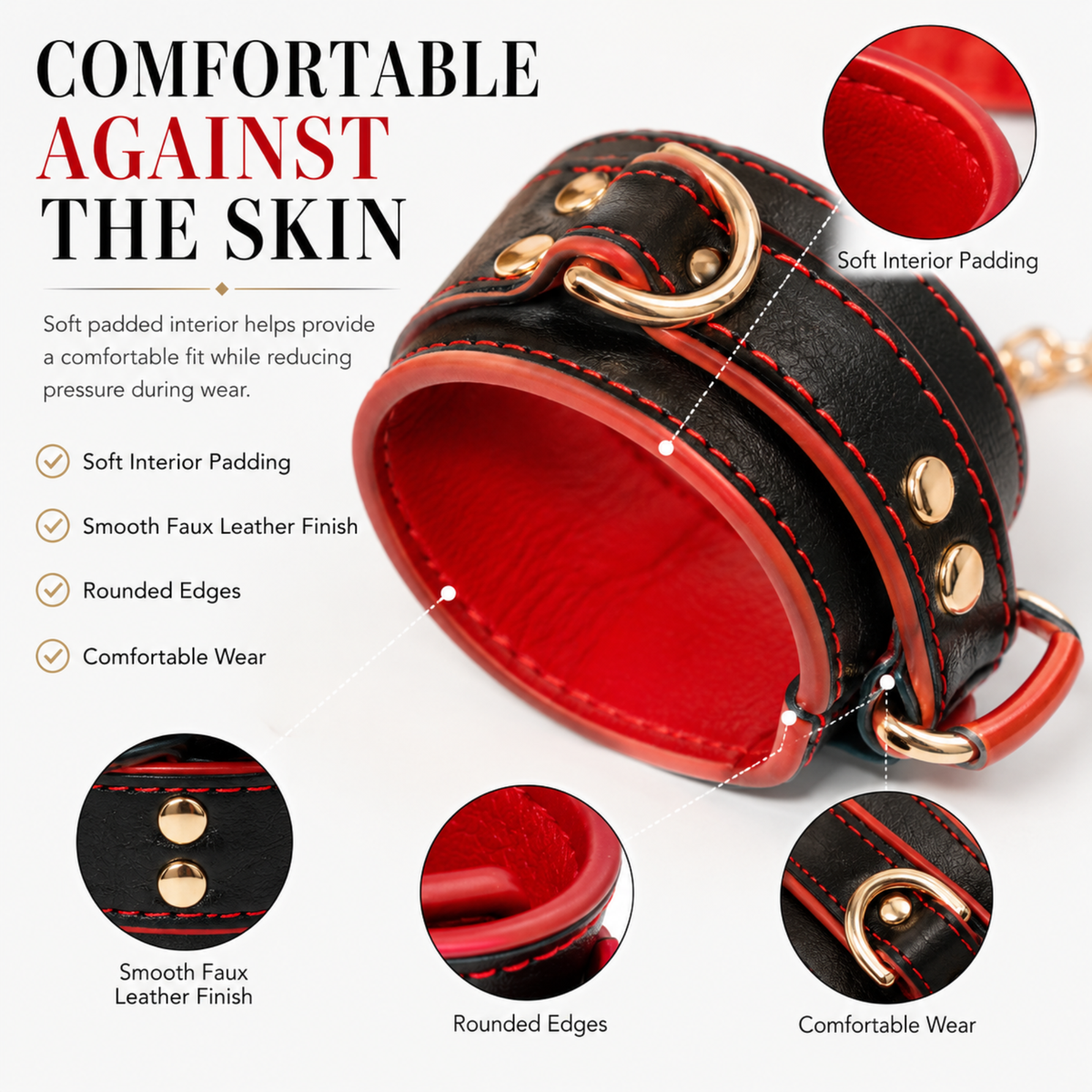Bondage Boutique Faux Leather Wrist Cuffs
