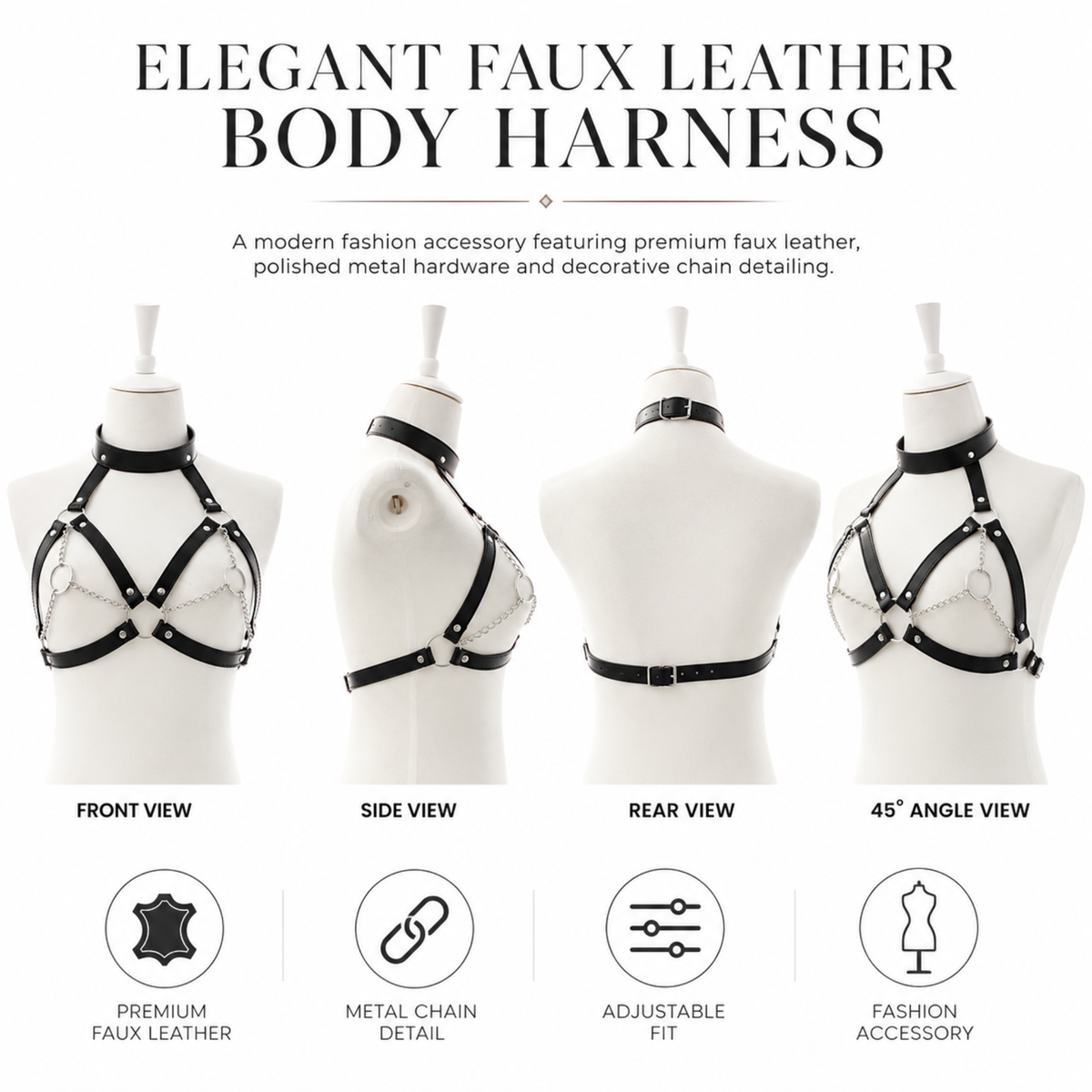 Durable Soft and Flexible Sexy Adjustable Chest Belt Harness