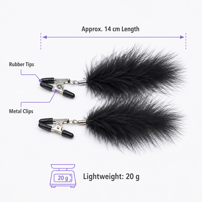 Breast Simulation Clothes Pegs with Feather Nipple Clamp Clips