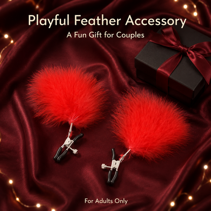 Breast Simulation Clothes Pegs with Feather Nipple Clamp Clips