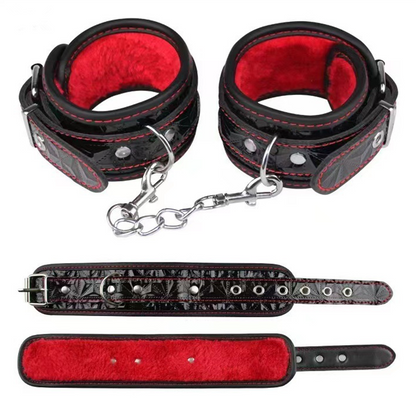 Adult Leather Handcuffs Whip Rope Flirting Bundled Sexual Toys 10pcs Set For Couples
