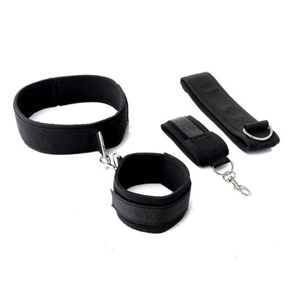 Erotic Sex Game Nylon BDSM Bondage Harness With Handcuffs Wrist to Thigh Restraints