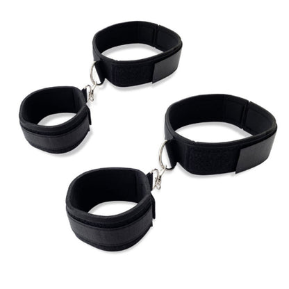 Erotic Sex Game Nylon BDSM Bondage Harness With Handcuffs Wrist to Thigh Restraints