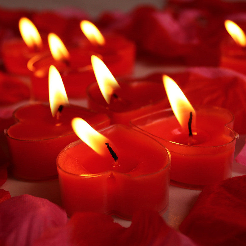 Red Heart Sensual Low Temperature Candle Set for Romantic Couples Play 5pcs