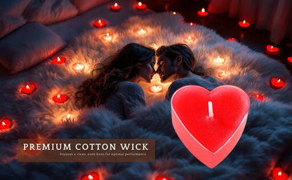 Red Heart Sensual Low Temperature Candle Set for Romantic Couples Play 5pcs