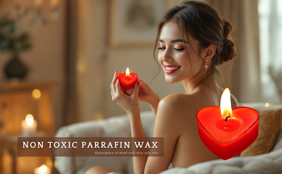 Red Heart Sensual Low Temperature Candle Set for Romantic Couples Play 5pcs