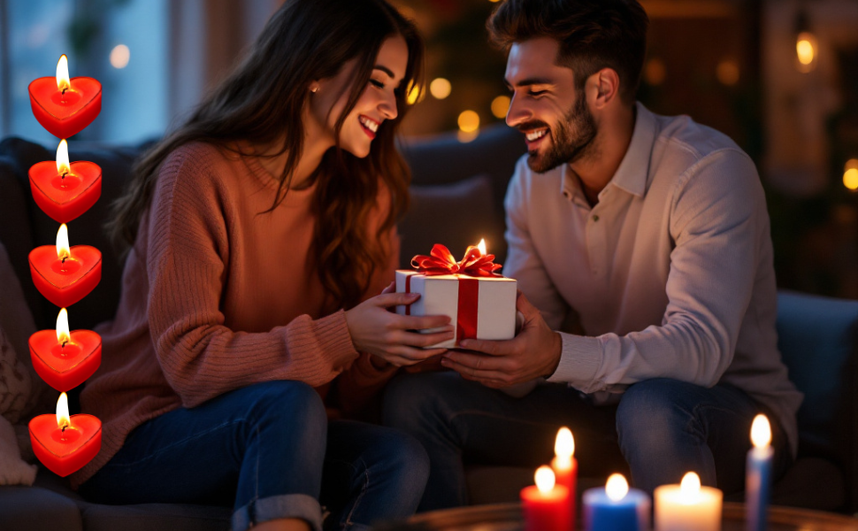 Red Heart Sensual Low Temperature Candle Set for Romantic Couples Play 5pcs