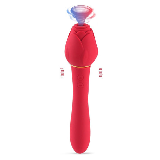 10 Vibration Modes And 5 Sucking Modes Flaming Rose Massager Vibrator