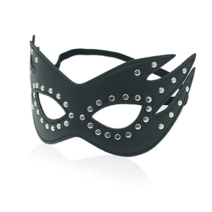 Adjustable Thigh & Wrist Cuffs Restraints, Padded PU Leather Slapper and Faux Leather Mask Set