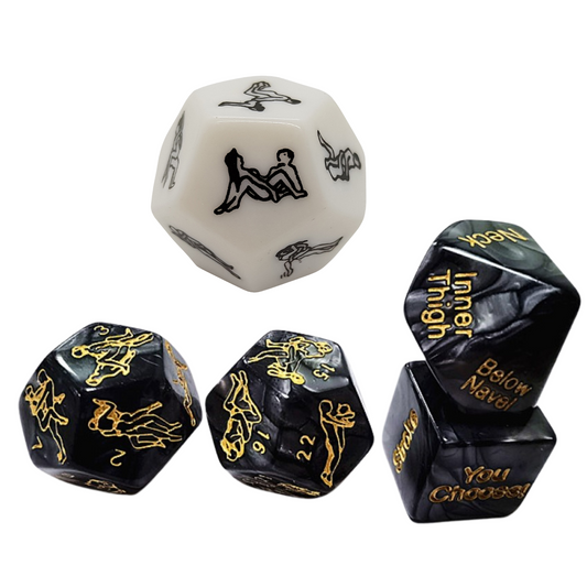 12 Positions Styles Kamasutra and Kinky BDSM Marble-effect Sex Dice