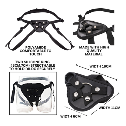 Strap On Dildo Sex Toy For Couples With Harness Glass Suction Cup Women Lesbian