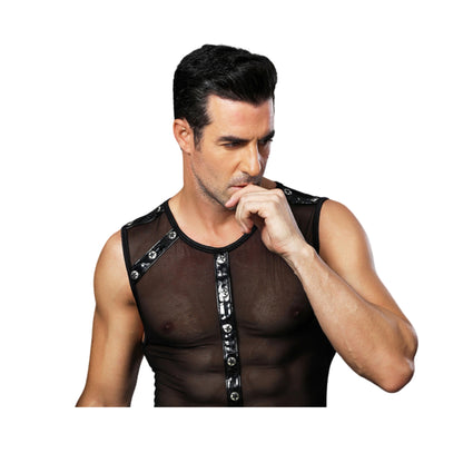 Men’s Mesh Transparent Costume Outfit One Size Stretch Party Clubwear Breathable Fit