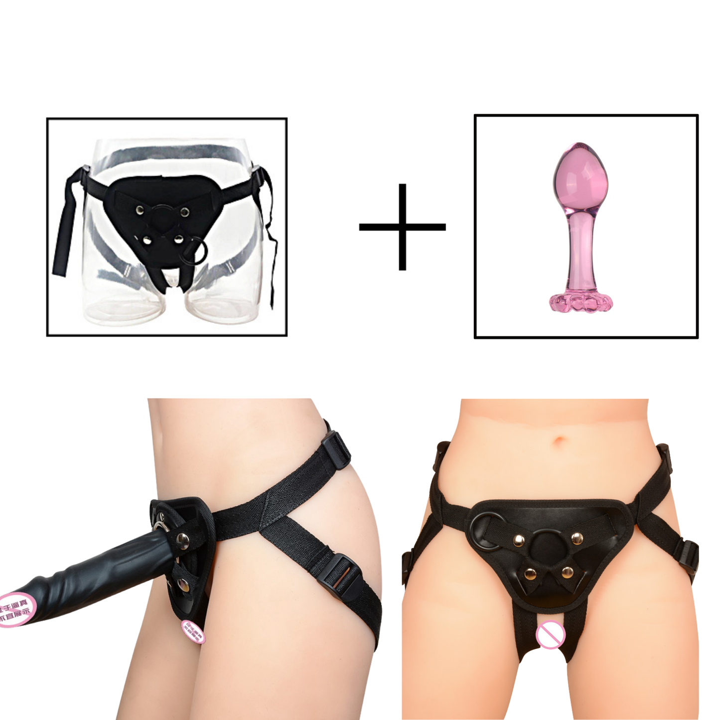 Strap On Dildo Sex Toy For Couples With Harness Glass Suction Cup Women Lesbian