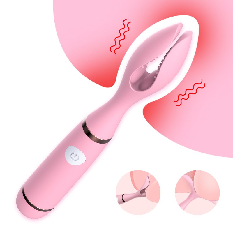Y Type 10 speed Clitorial G-spot Tongue Licking Vibrator Rechargable Massager