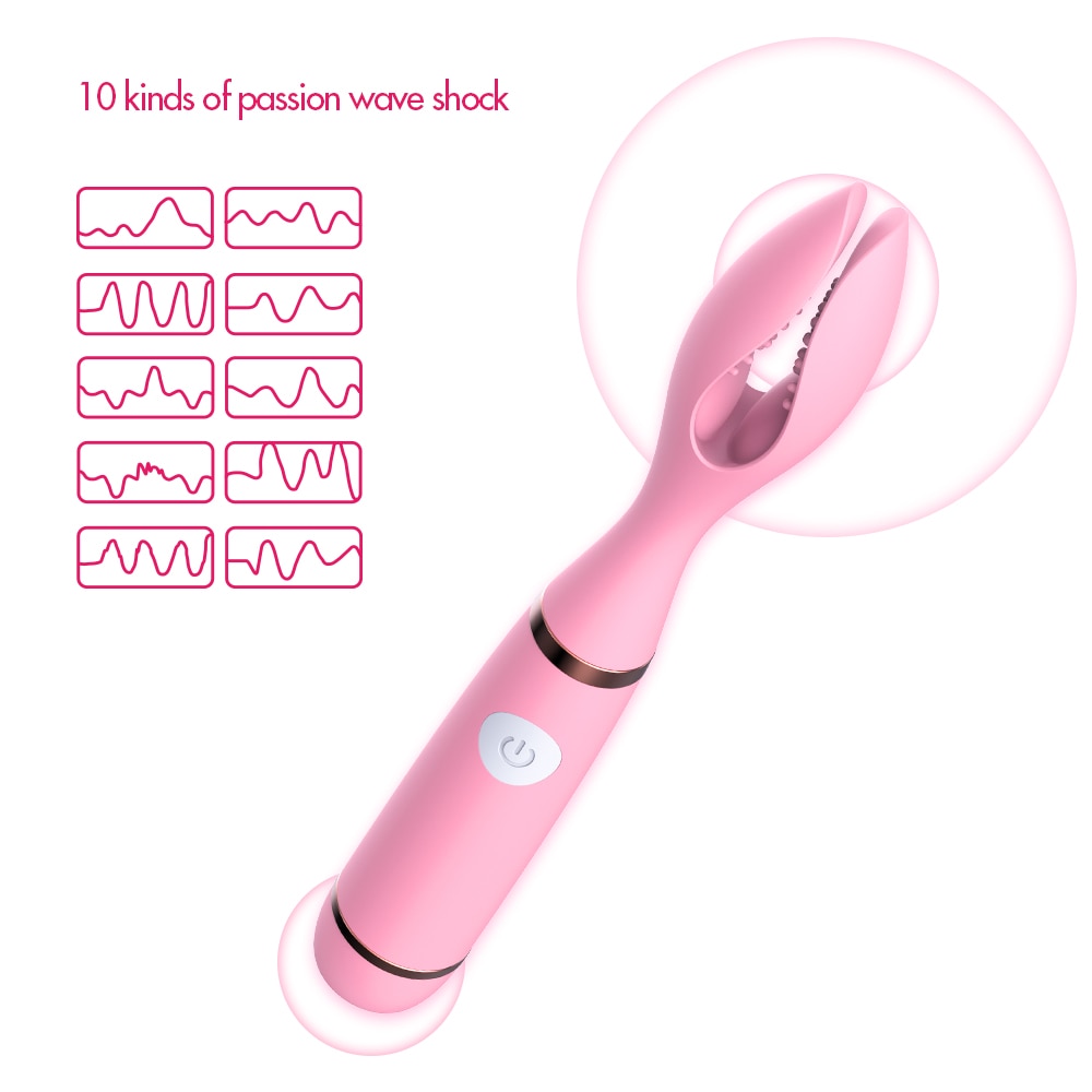 Y Type 10 speed Clitorial G-spot Tongue Licking Vibrator Rechargable Massager
