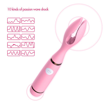 Y Type 10 speed Clitorial G-spot Tongue Licking Vibrator Rechargable Massager